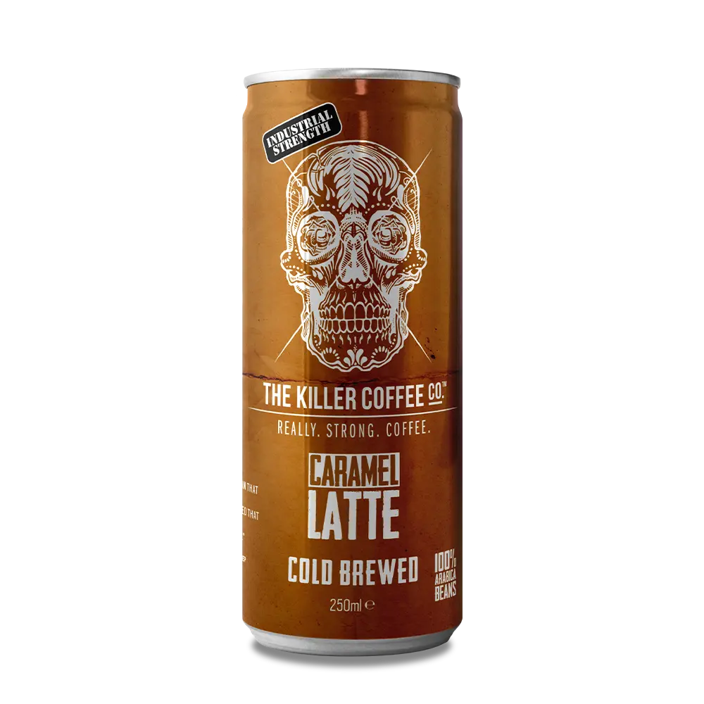 0324 caramel latte front Killer Canned Coffee Caramel Latte